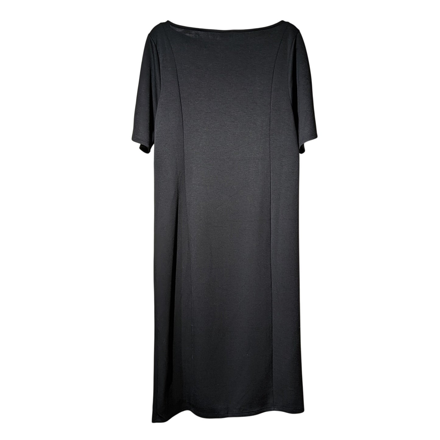 Torrid NWT Midi Studio Cupro Bodycon Deep Black Front Slit Dress Sz 1X (14-16)