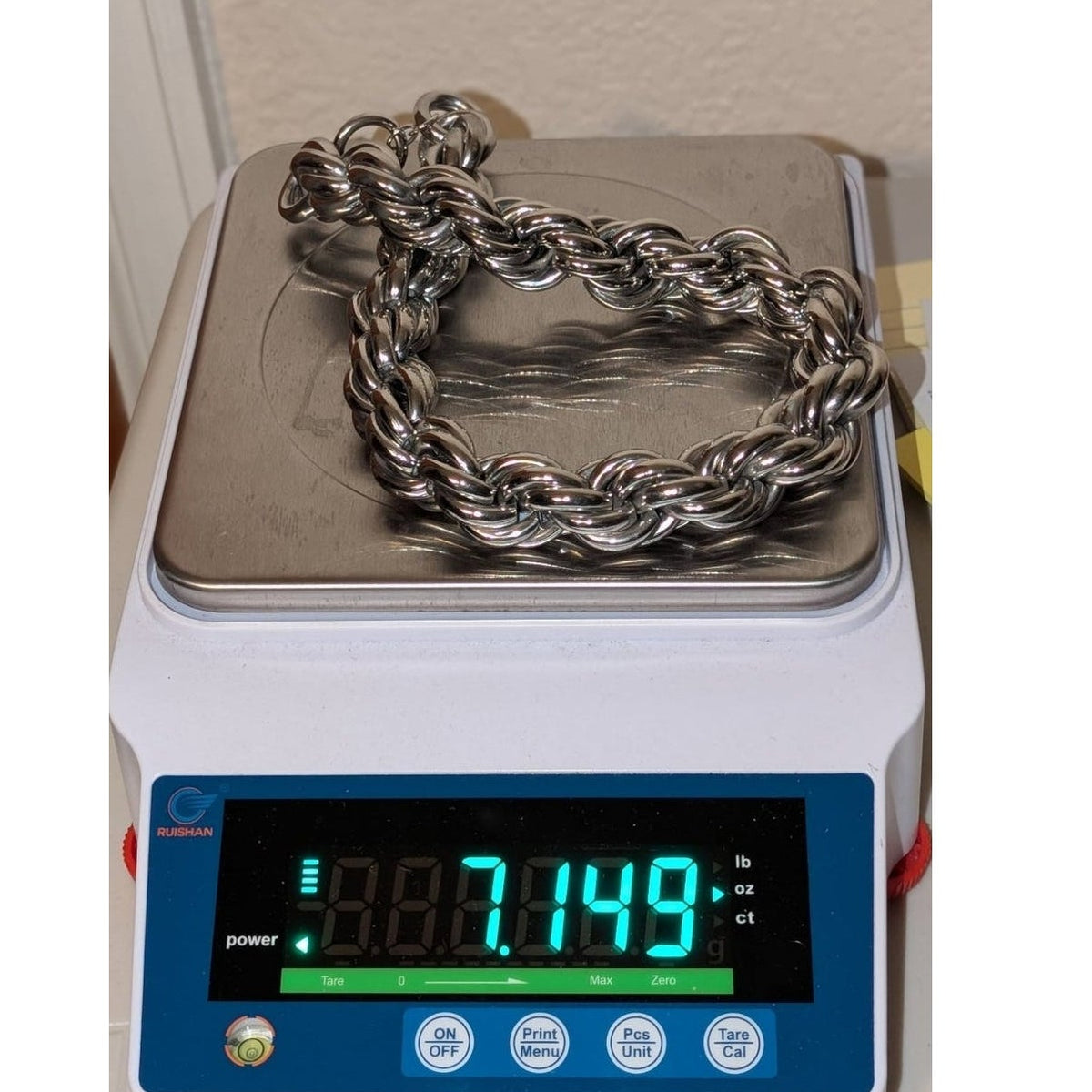 Chunky Heavy 202.63g Silver Tone 20mm Rope Chain 20" Choker Necklace