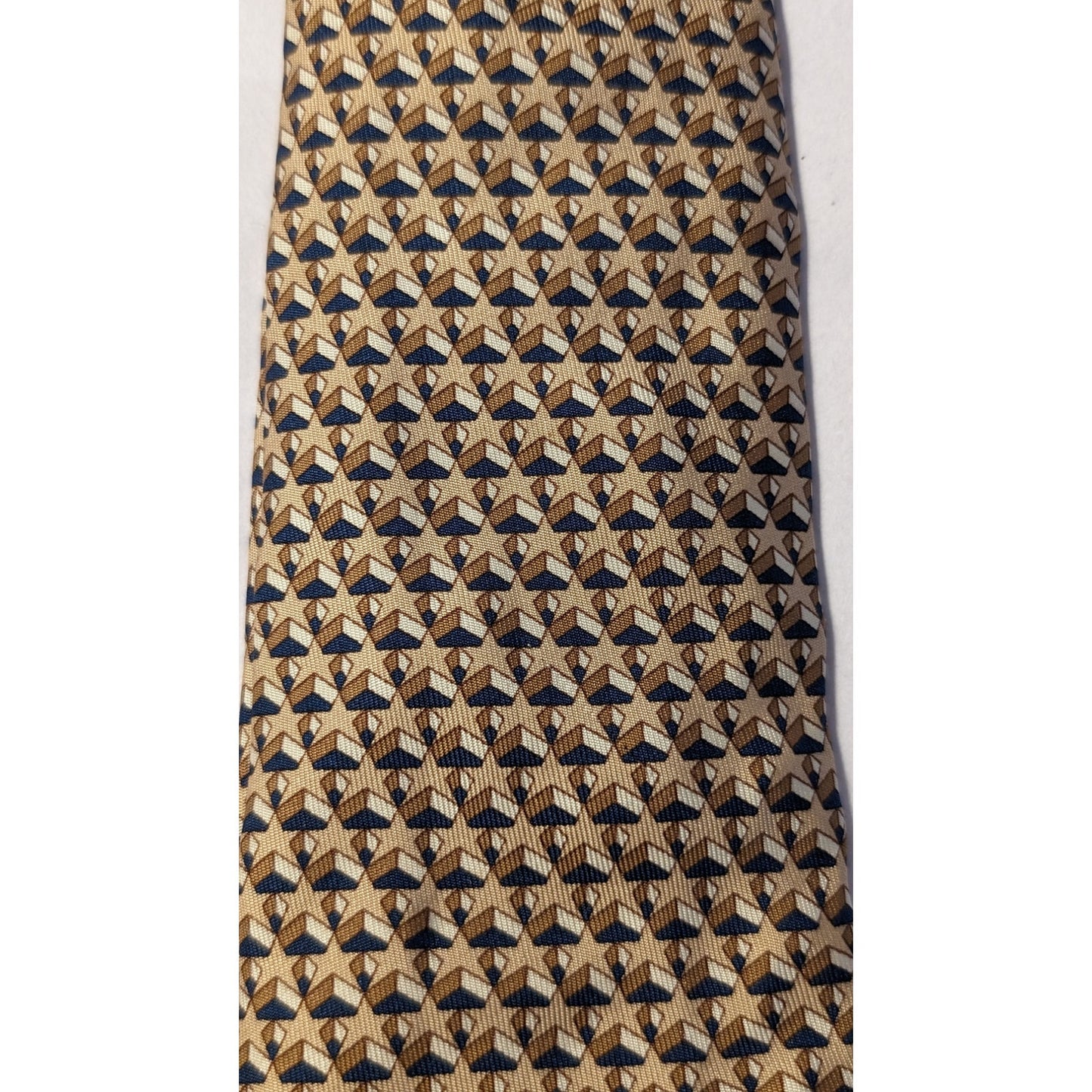 Hermes Paris Vintage 100% Silk Beige Star Print Neck Tie
