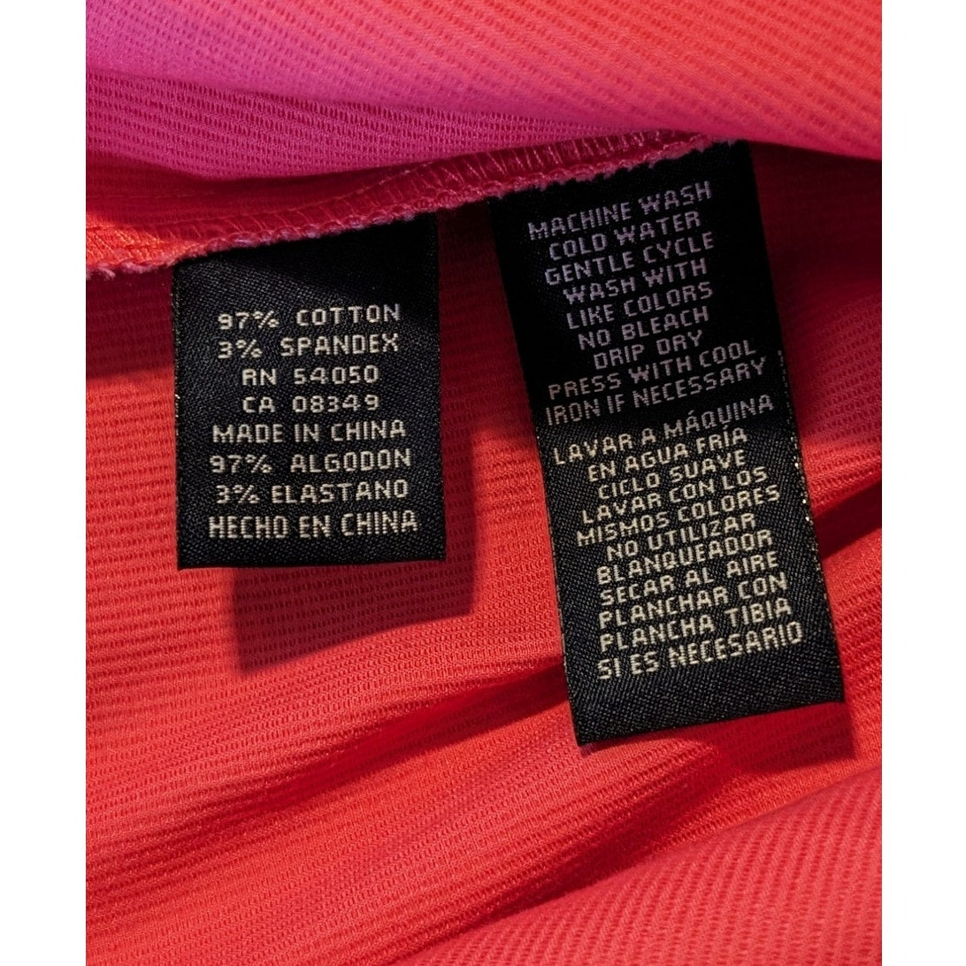 Jones New York Signature Pink/Salmon Cotton Stretch Button Up Jacket Womens Sz L