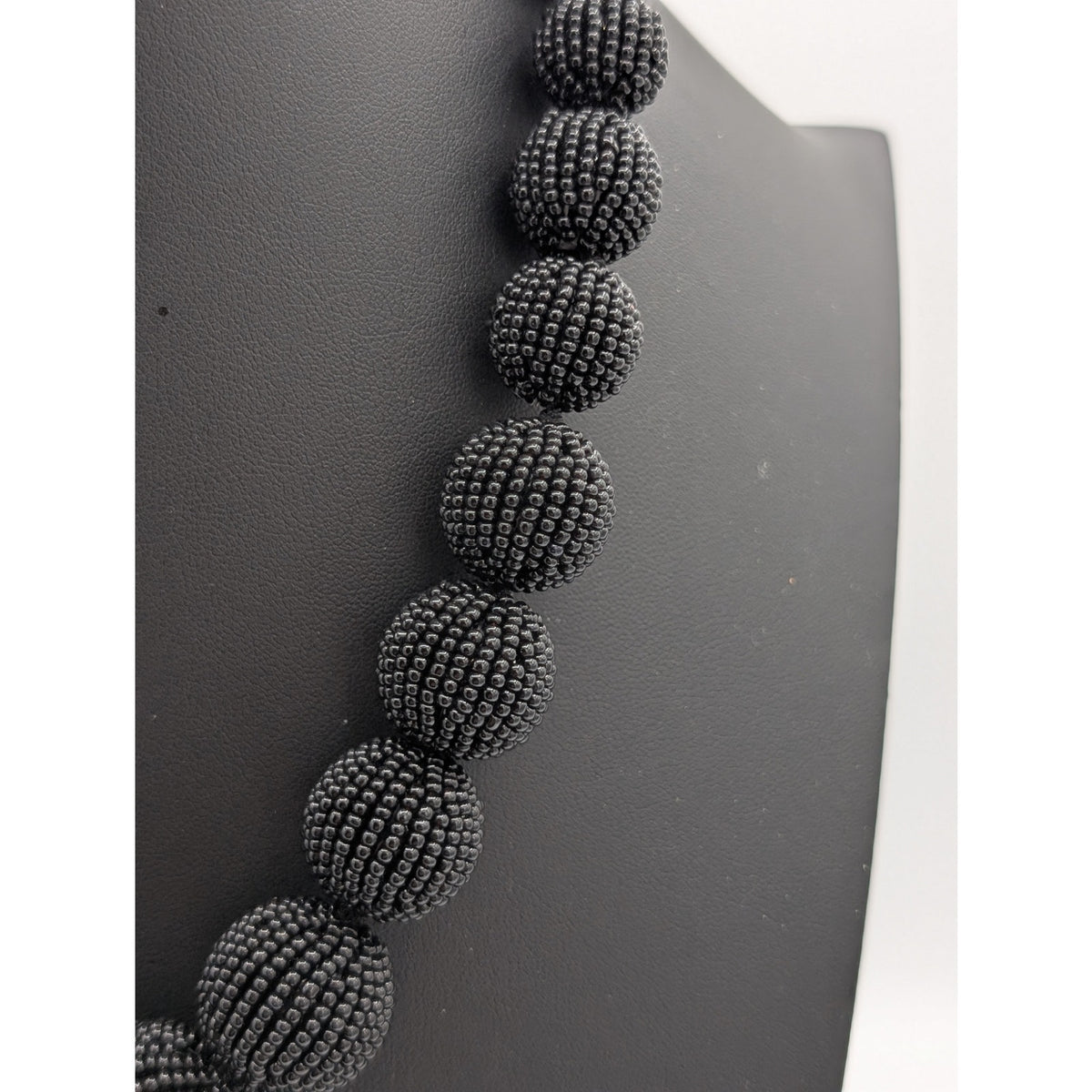 J. Crew Black Graduated Seed Bead Ball 18"-22" Necklace