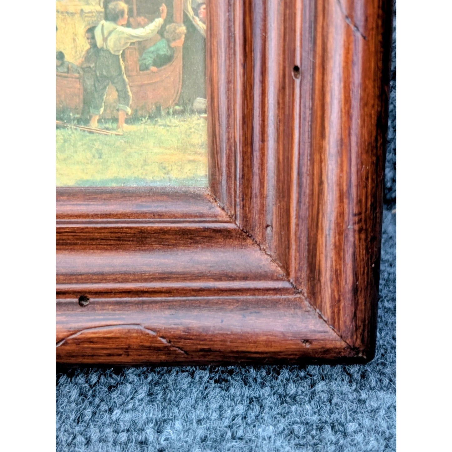 VTG/Antique 'The Old Stage Coach' Print Originally Created in 1871 Wood Framed