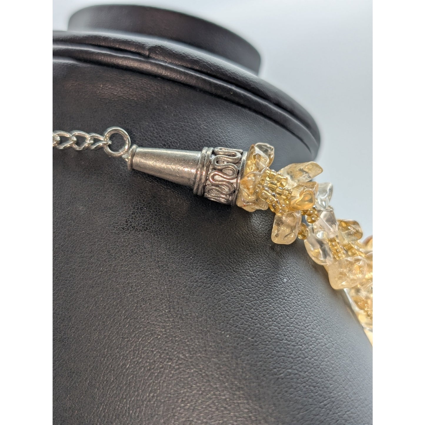 Cookie Lee Sunshiny Golds and Yellows Four Strand Glass Stone Bead Necklace