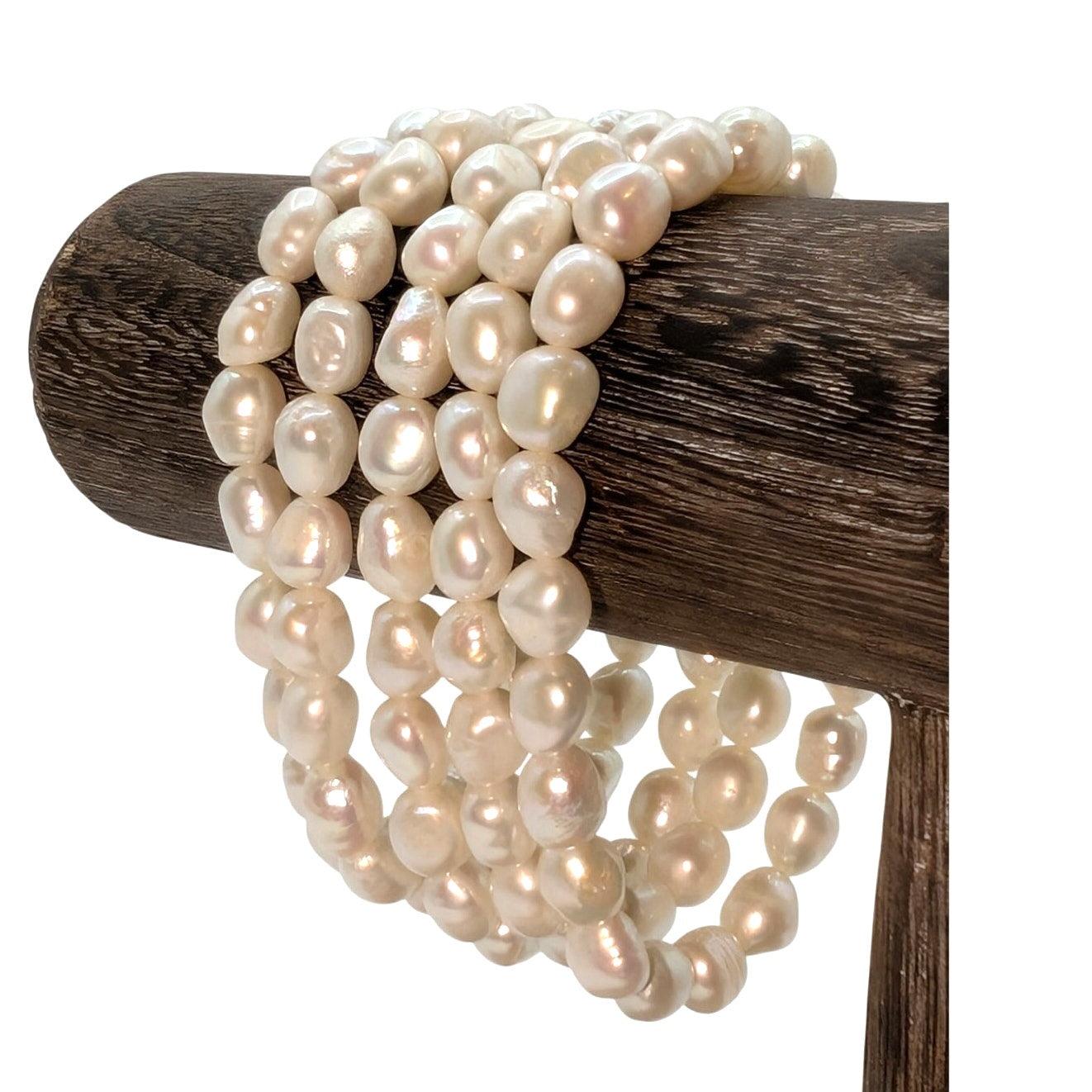 Five Genuine Freshwater Pearl Stretch Bracelets