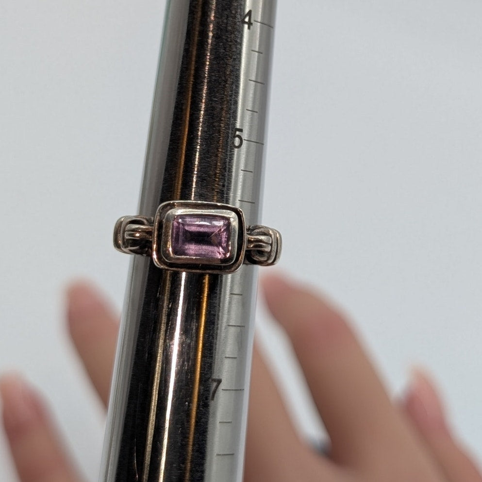 Silpada Misty Morning 925 Sterling Silver East to West Amethyst Ring Size 5.76-6