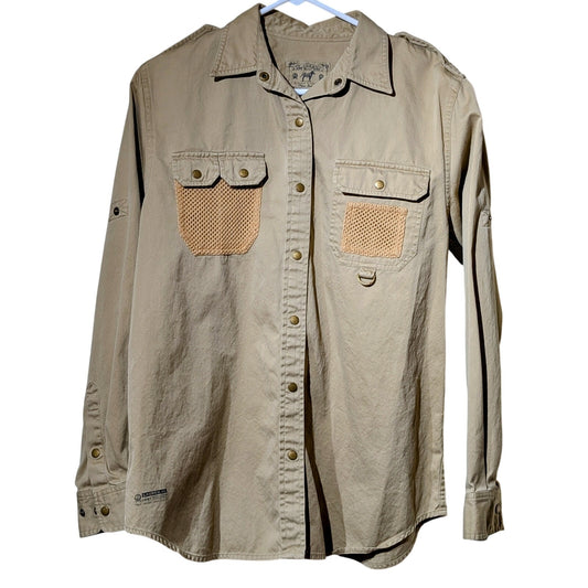 Lauren Ralph Lauren Safari Field Shirt Khaki Utility Pockets Unisex Size Medium