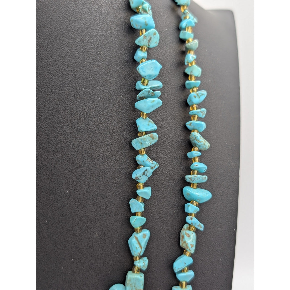 Two Turquoise Dyed Howlite Chip Bead 30" Necklaces