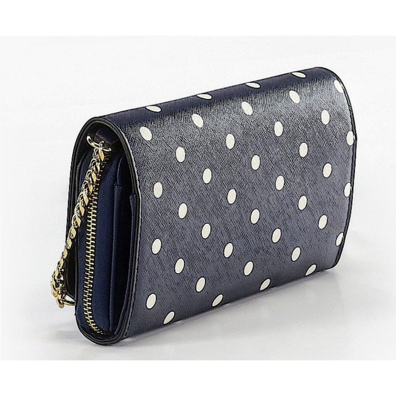 Crown & Ivy Navy Polka Dot One Size Crossbody Bag