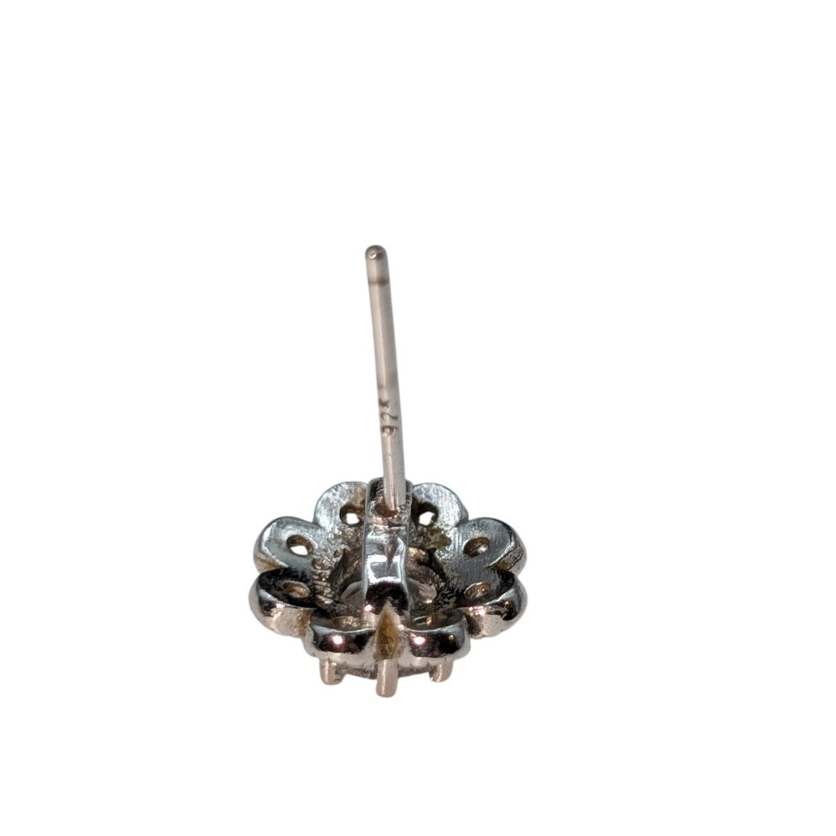 Vintage 925 Sterling Silver CZ Flower Stud Earrings