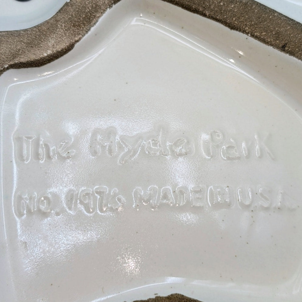 Vintage The Hyde Park Mid-Century Modern Roseville Pottery Monogram Ash Tray