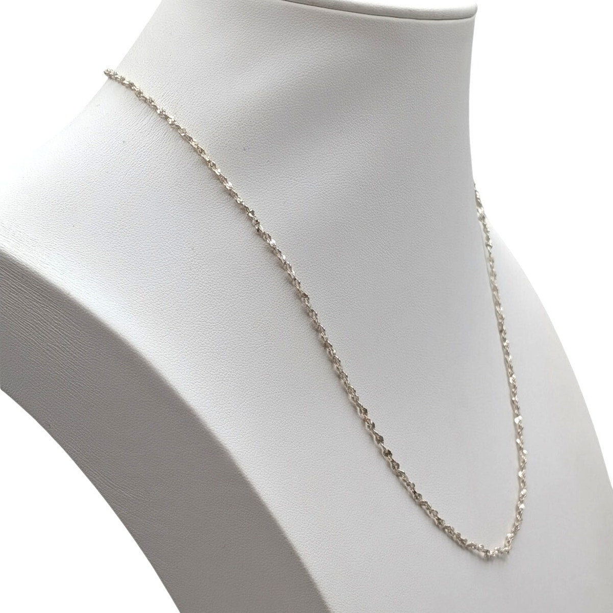 925 Sterling Silver Vintage Fancy Sparkle 18" Chain Necklace