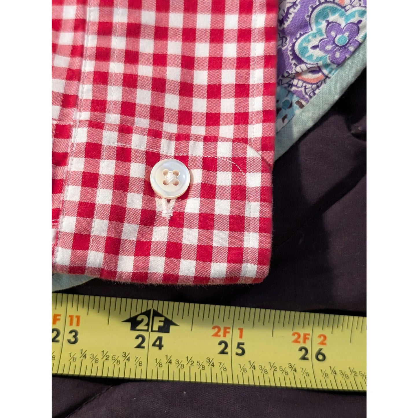 Vtg Ralph Lauren Classic Fit Red Gingham Check Cotton Button Down Shirt Size L