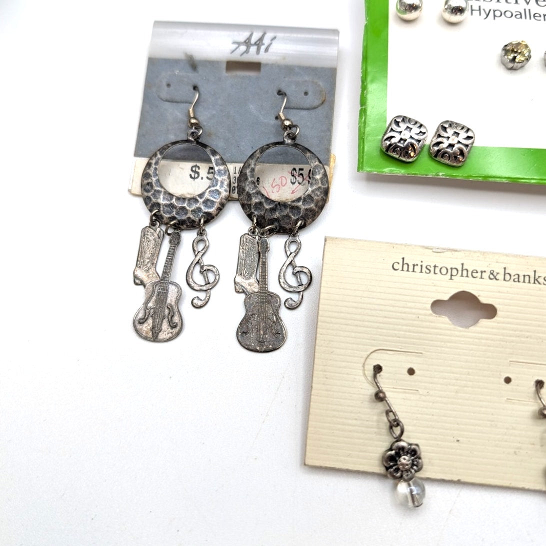 Lot of Seventeen Pair of Pierced Earrings