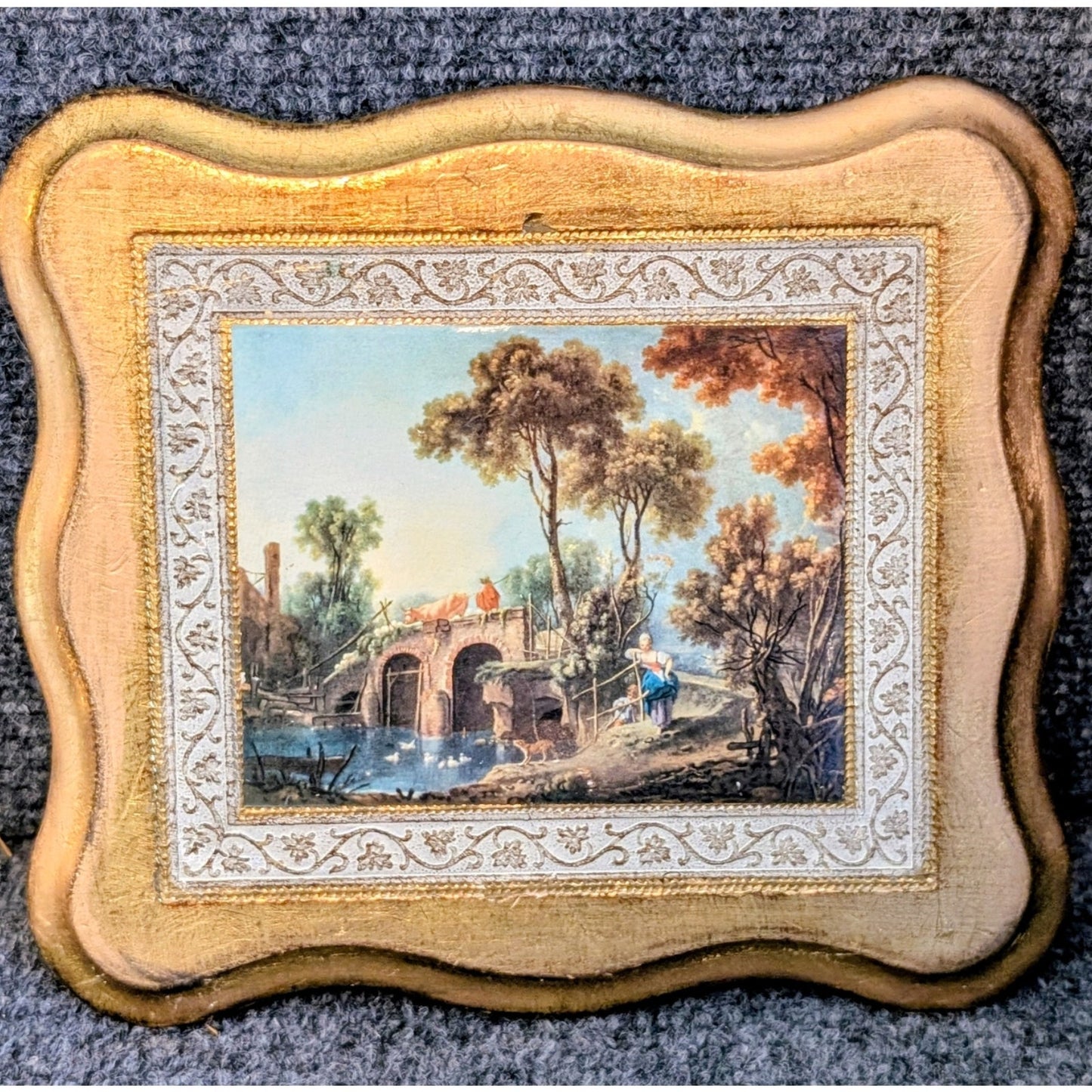 VTG 'The Bridge' by Francois Boucher Copy of Original Painting in Louvre