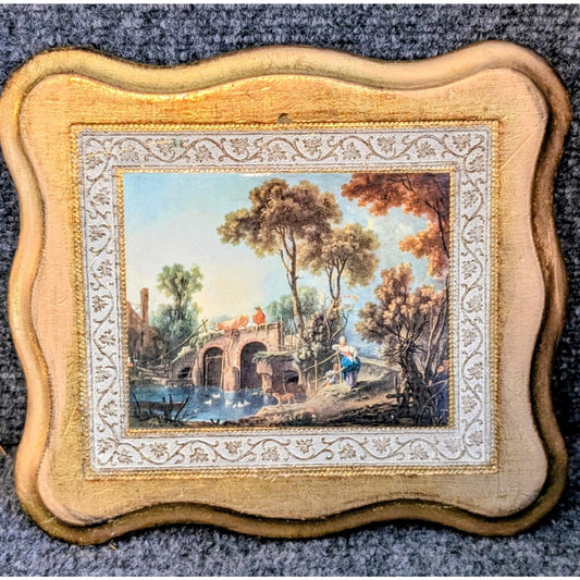 VTG 'The Bridge' by Francois Boucher Copy of Original Painting in Louvre