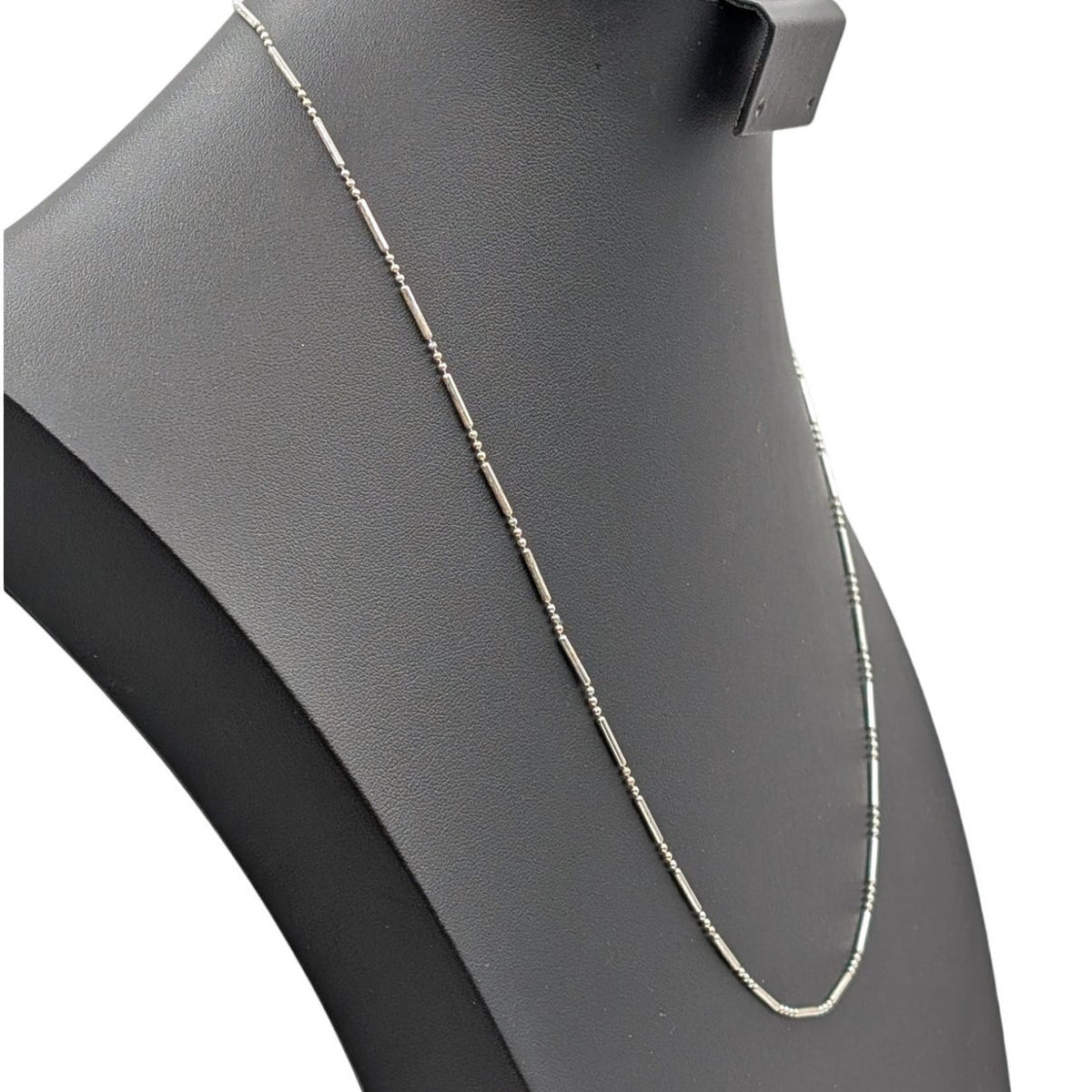 Vintage 925 Italy Sterling Silver Bead Bar Chain Link 24" Necklace 4.87g