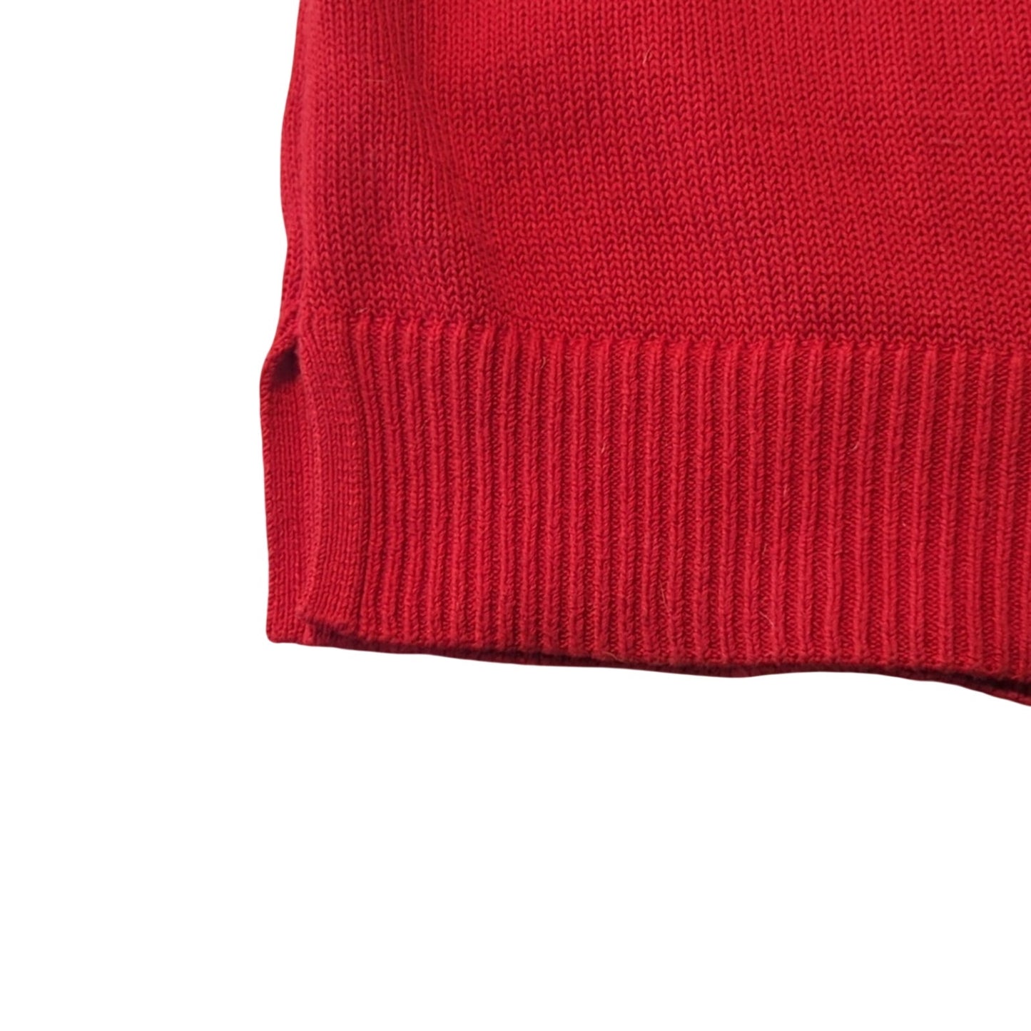TALBOTS Red Pima Cotton Double V Tie Back Sweater Pullover Long Top Womens Sz M