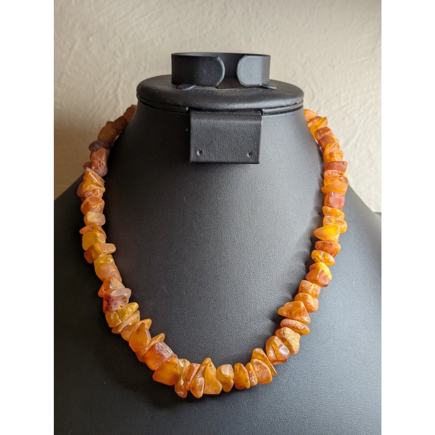 Antique Various Size & Color Chunks of Baltic Amber 19" Necklace 37.6g