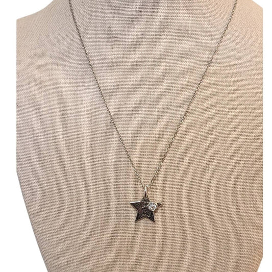 Reach for the Stars Pendant Silver Tone Necklace