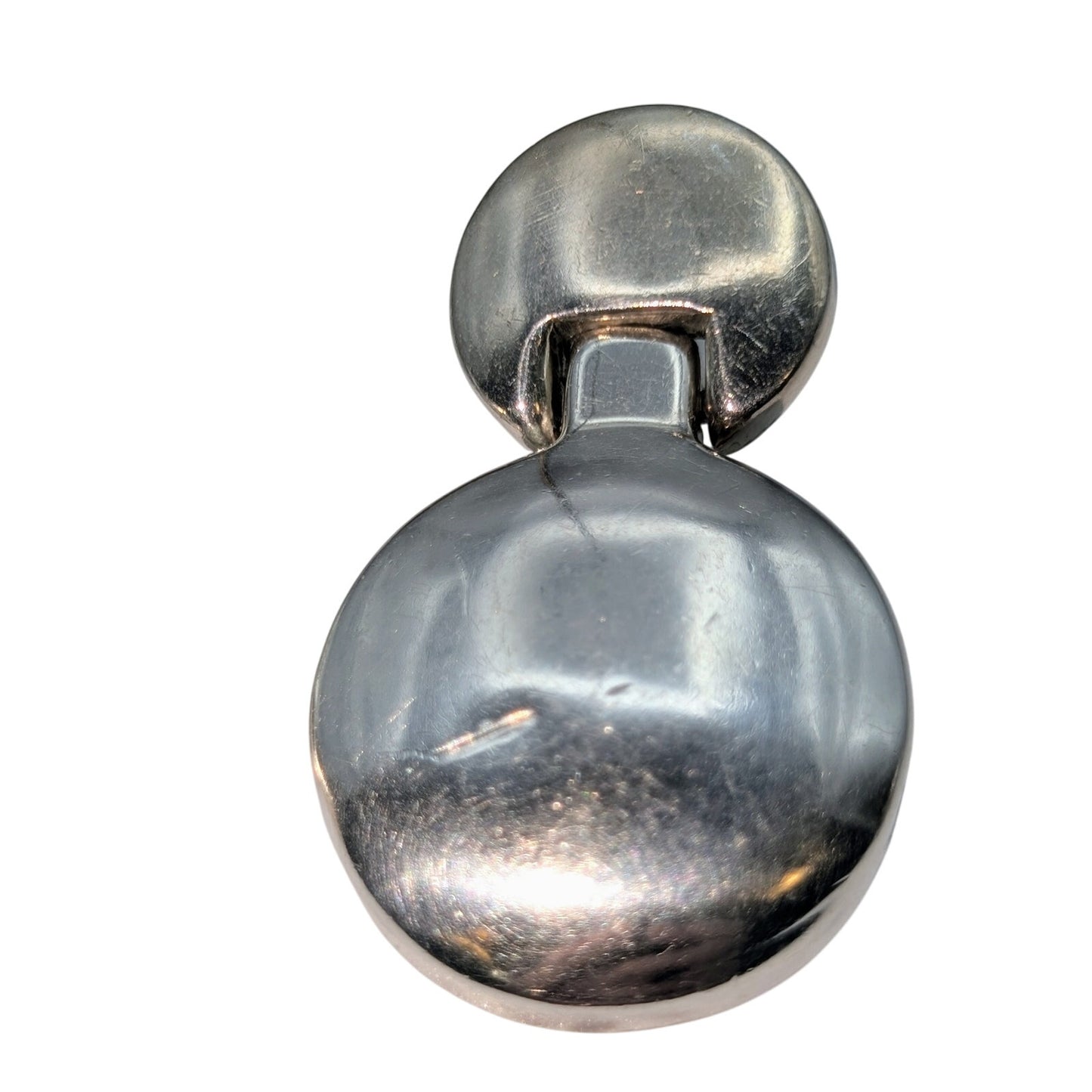 Vintage Taxco 925 Sterling Silver Round Doorknocker Pierced Earrings 27.22g