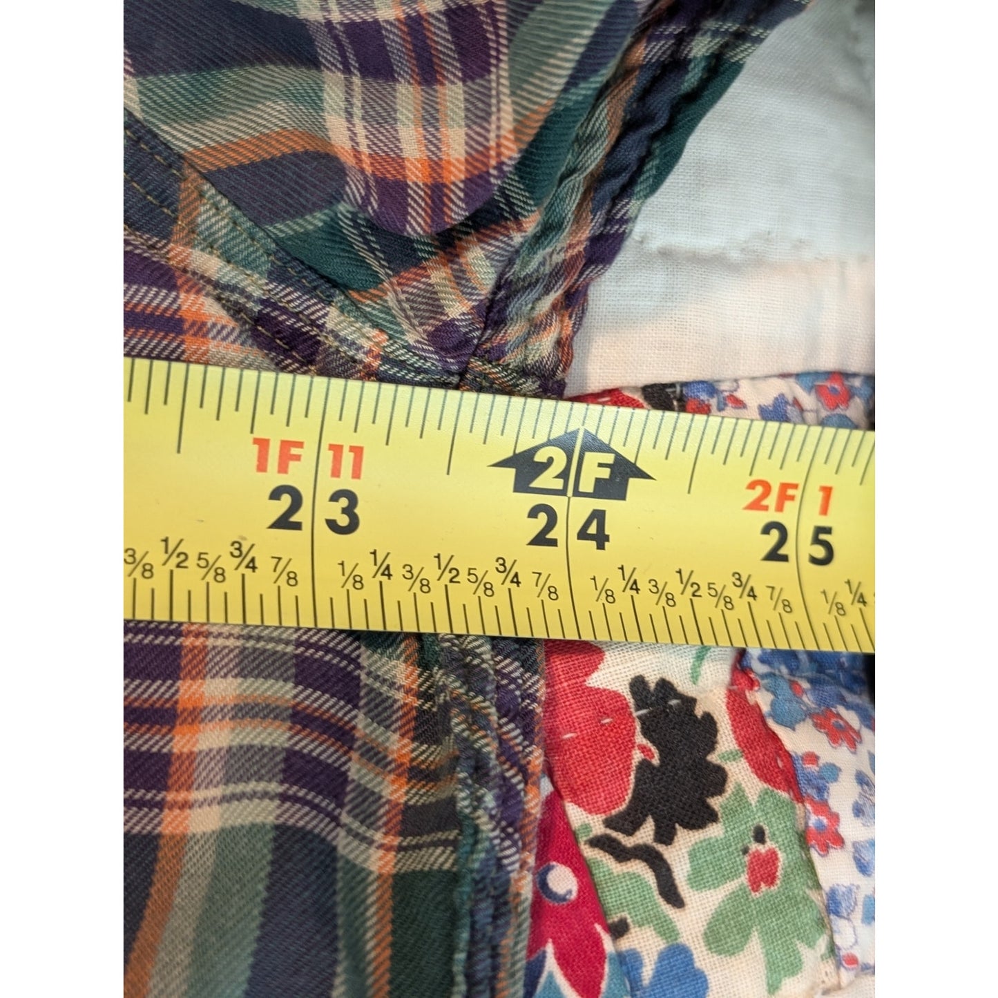 VTG Polo by Ralph Lauren Oversized Green Purple Plaid Elbow Patch Button Up Sz M