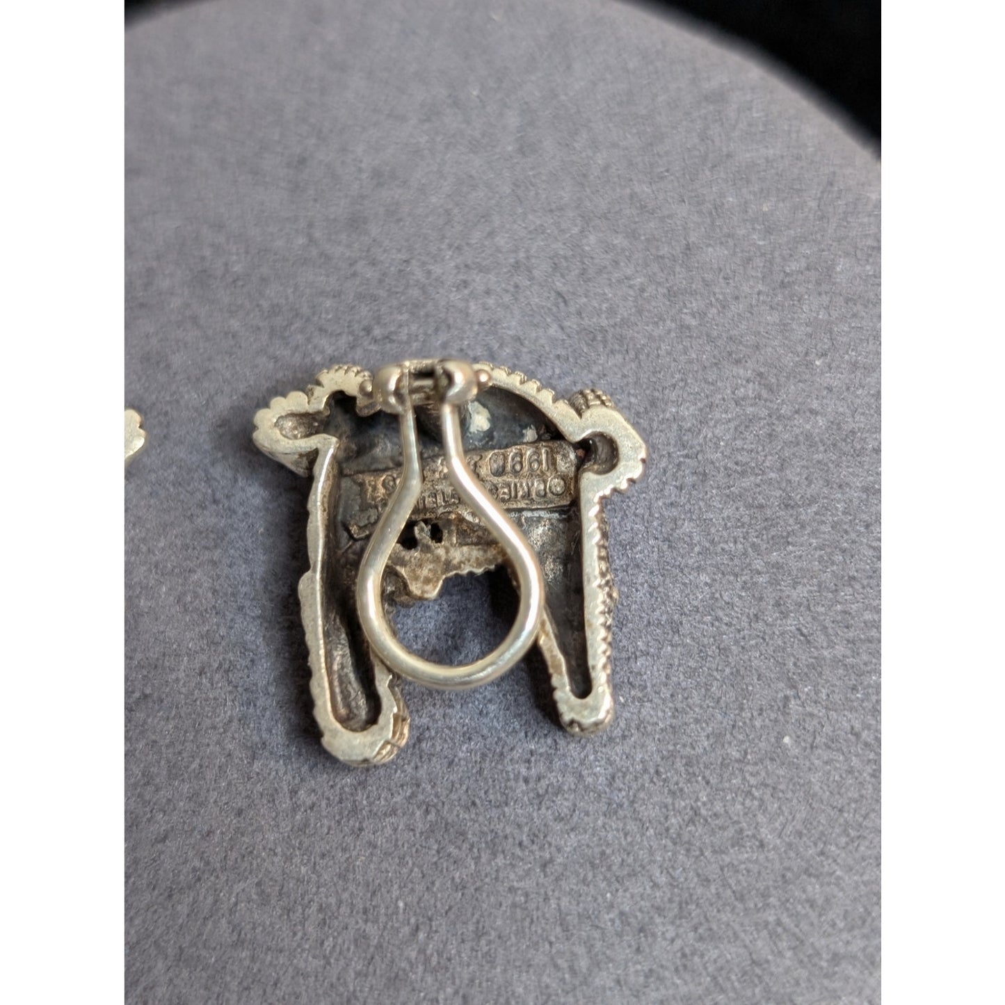 RARE! Signed Barry Kieselstein-Cord Sterling Alligator Omega Clip On Earrings