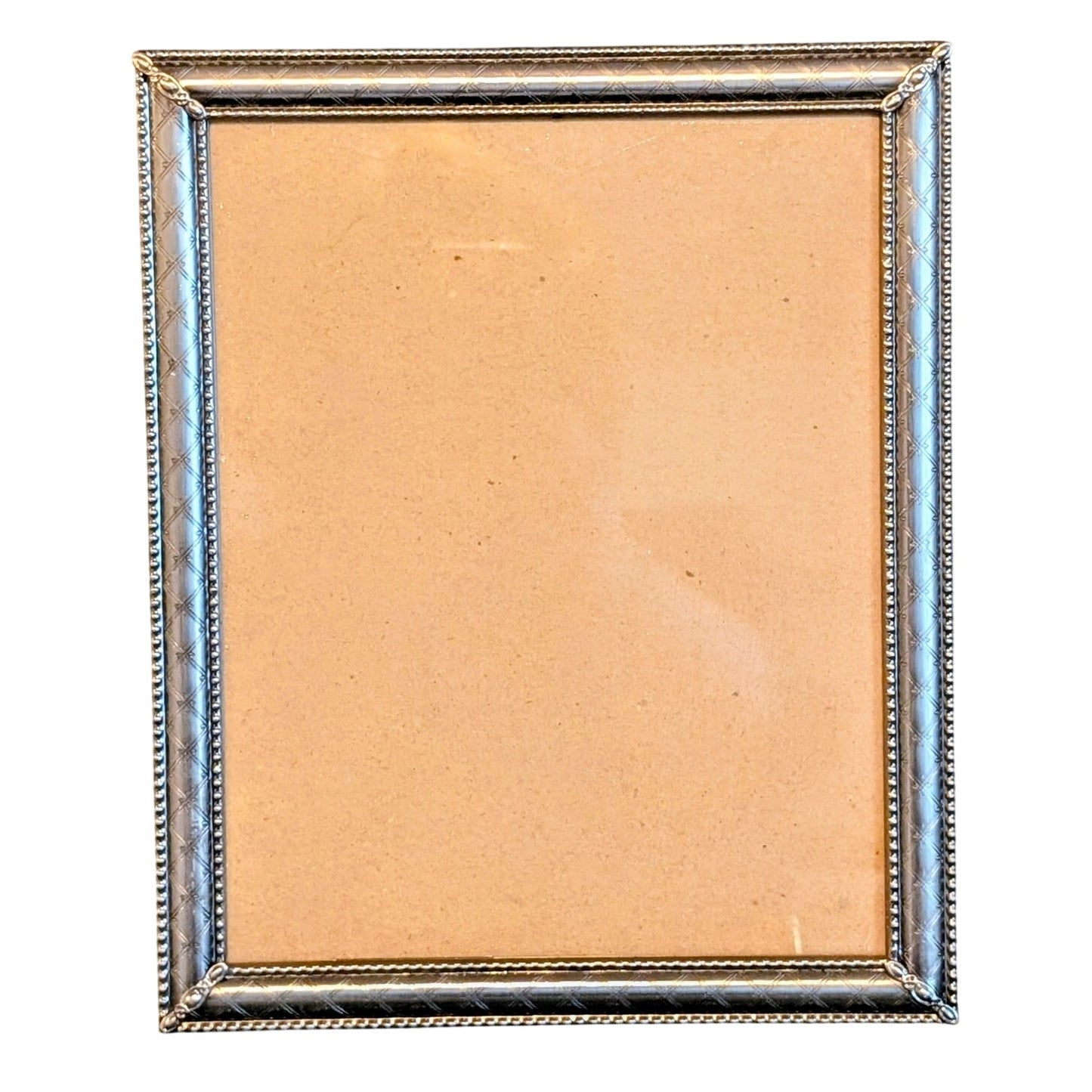Malden Vintage Oxidized Silver Tone Tabletop Easel Back 8 X 10 Photo Frame