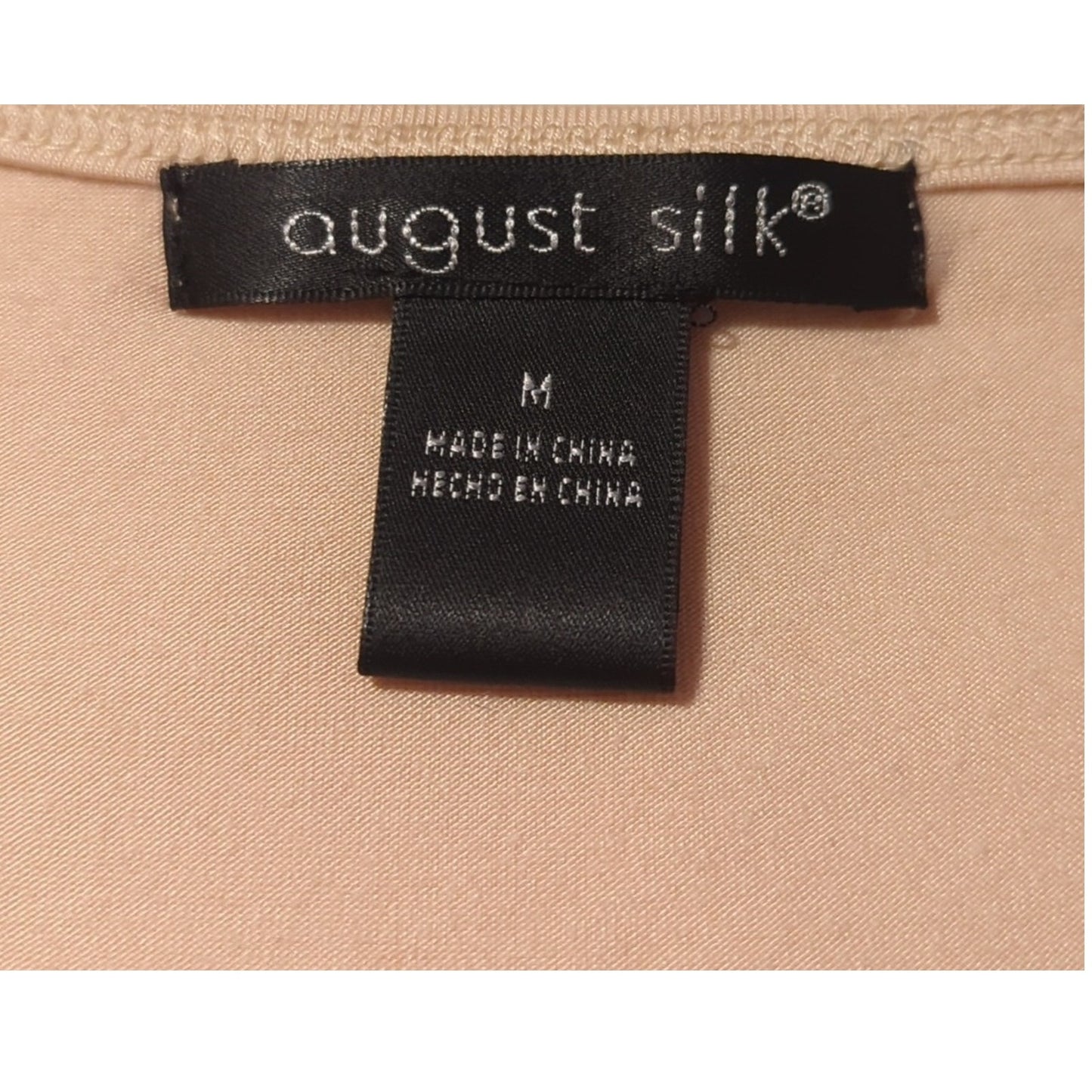 August Silk Blush Pleated Lace Ruffle Sleeveless Scoop Neck Tank Women's Size M