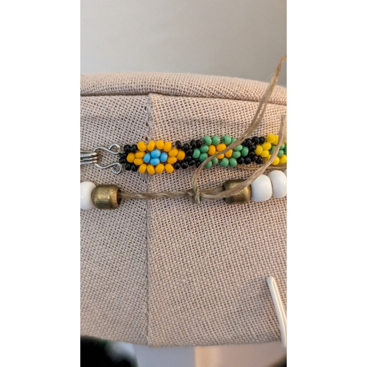 Glass Bead Ceramic Turtle Necklace & 70s Seed Bead Flower Choker
