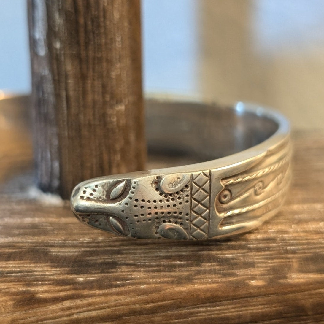 MMA BMCO 925 Sterling Silver Panther Ends Cuff Bracelet