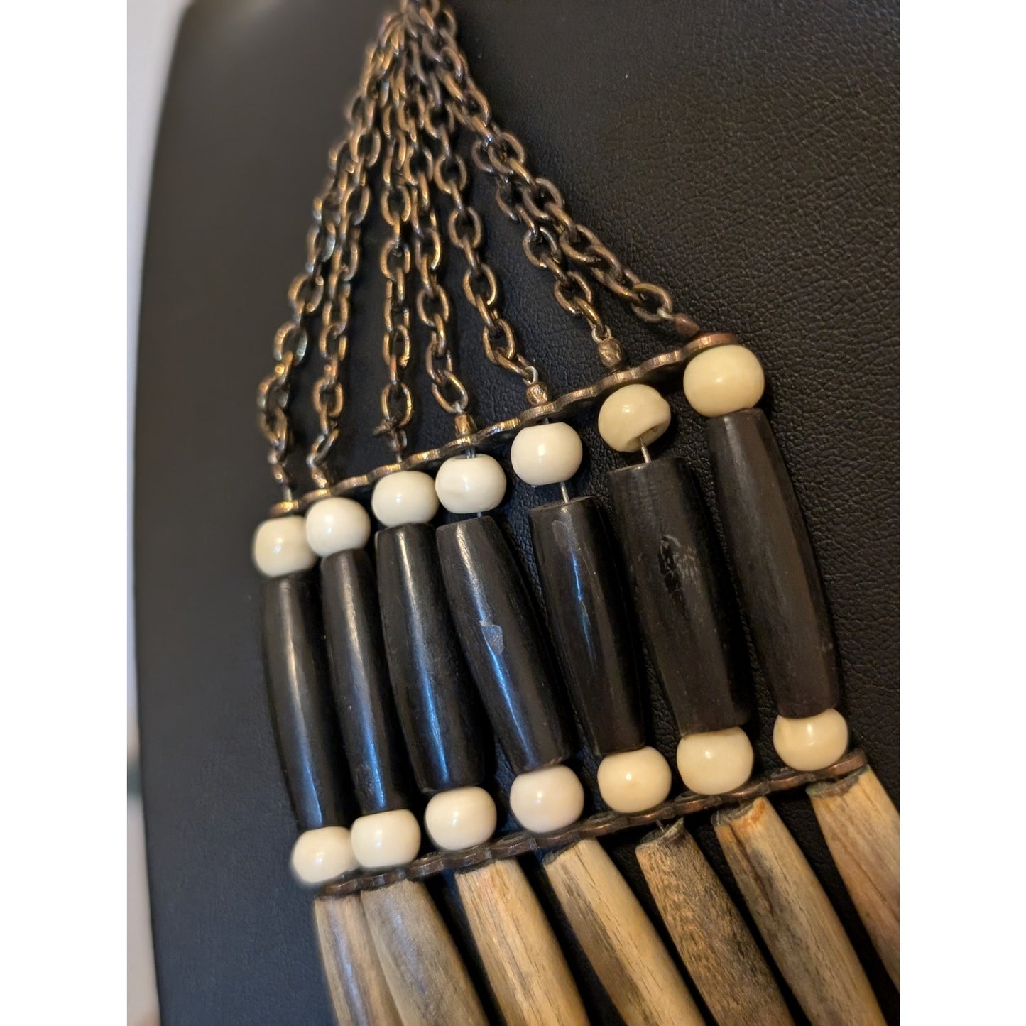 Serrahna Wood & Resin Ethnic Tribal Multi-Strand Beaded Collar Bib Necklace
