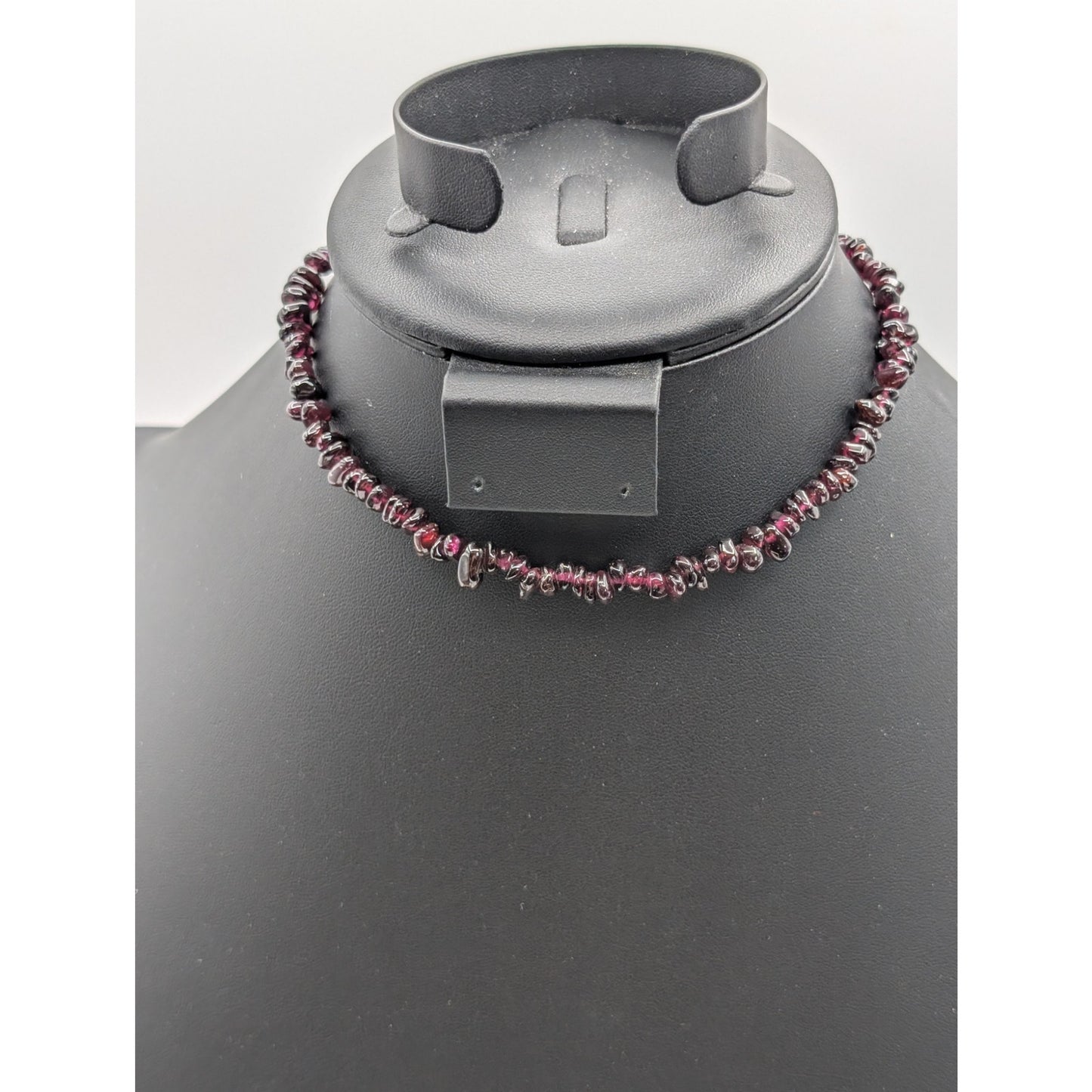 Vintage Purple Garnet Chip 14" Choker Barrel Clasp Necklace