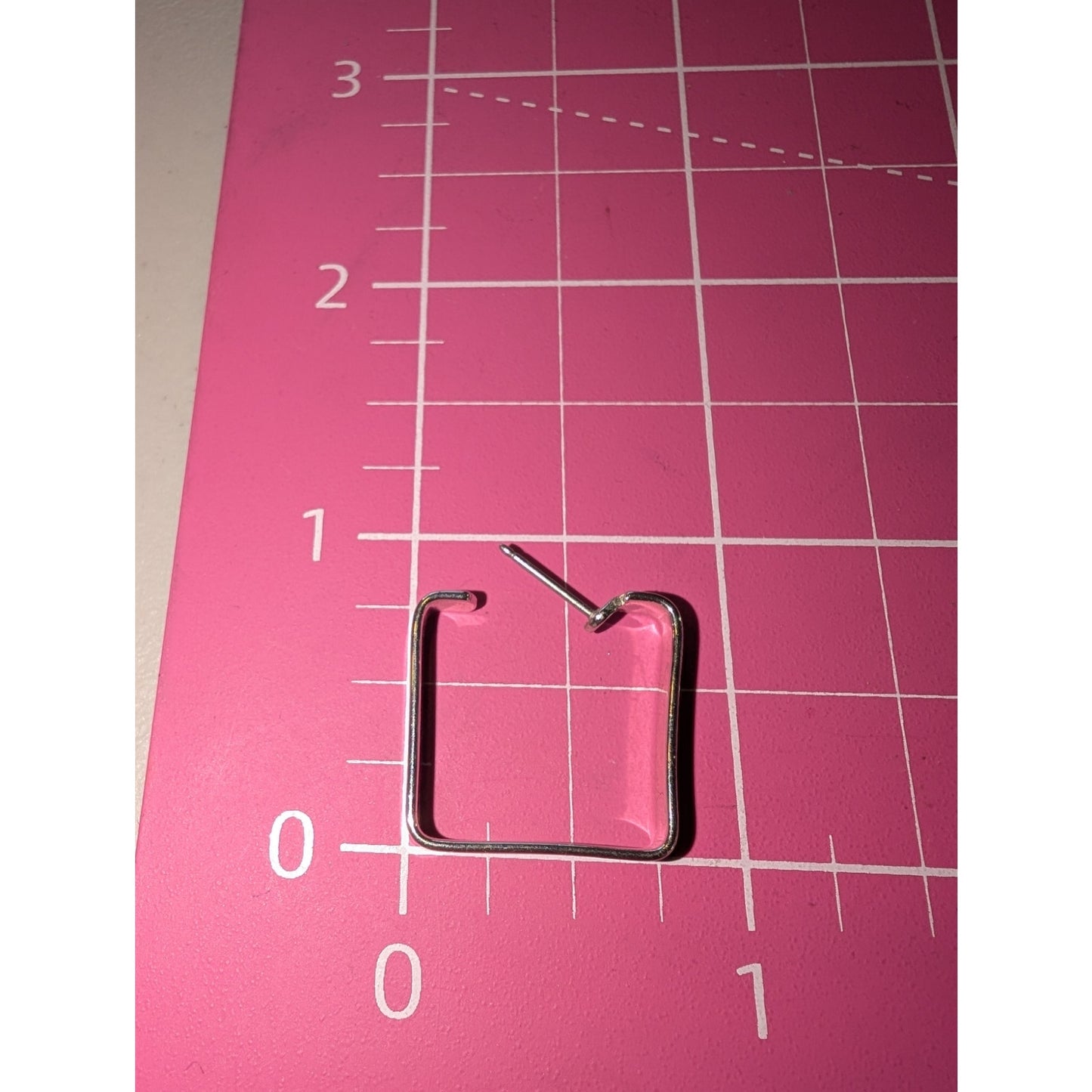 Silver Tone Square Hoop Earrings