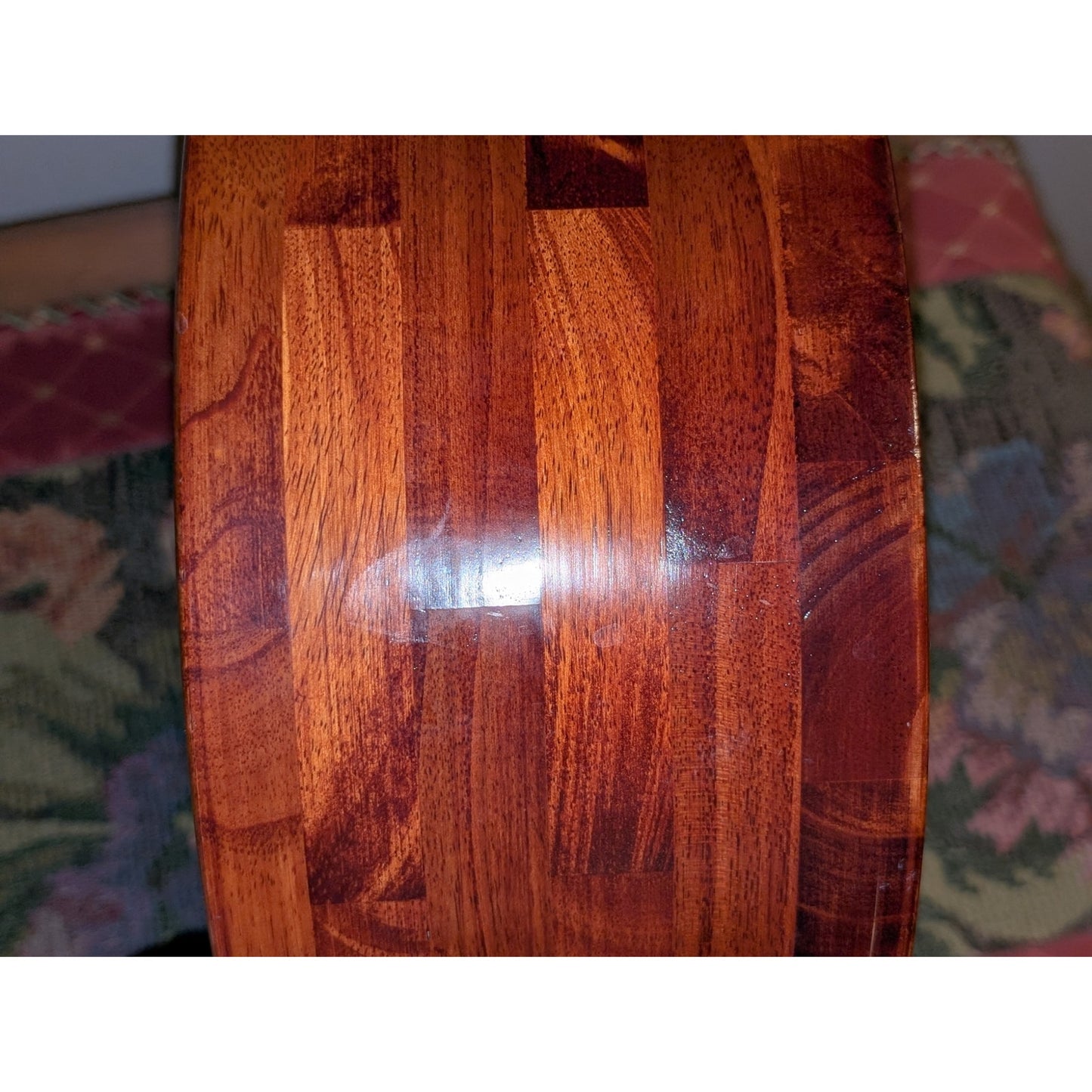 Large Hand Turned Solid Wooden Salad Fruit Bowl 12" Round X 5" Tall