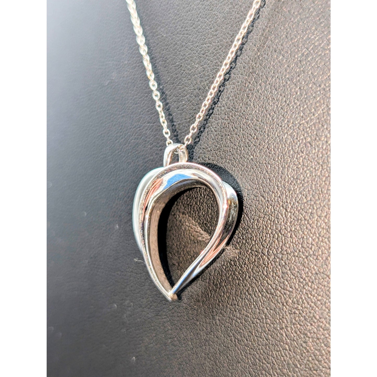 PAJ 925 Sterling Silver Large Open Heart Pendant 18" Necklace