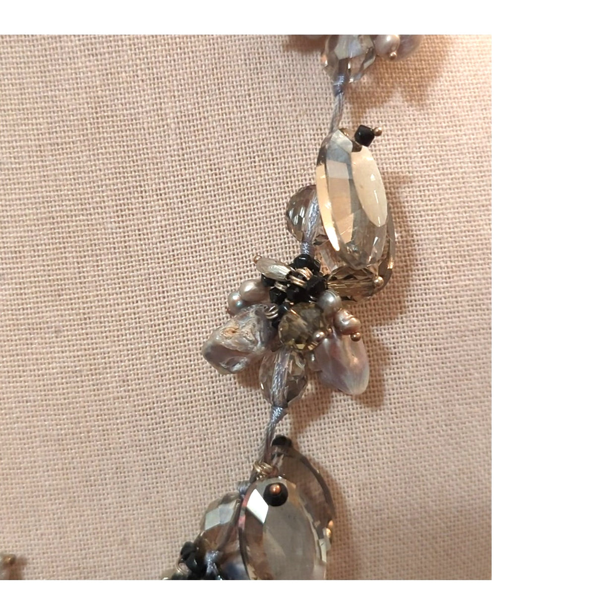 Crystal Silver Tone Chunky Bauble Necklace