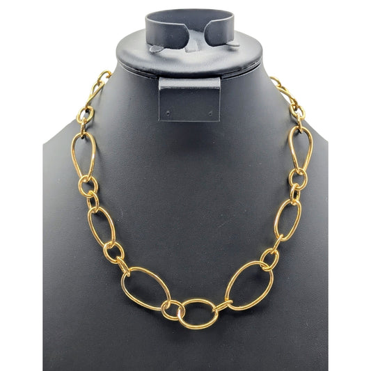 Vintage Joan Rivers Chunky Gold Tone Oval Loopy Link Chain 17"-20" Necklace