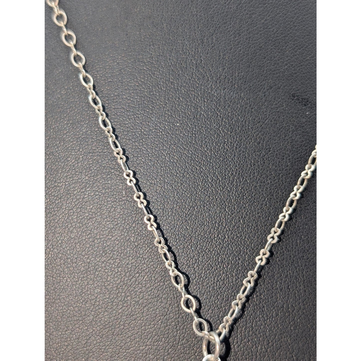 Silver Tone Teal Aromatherapy Butterfly Lava Stone 20" Necklace