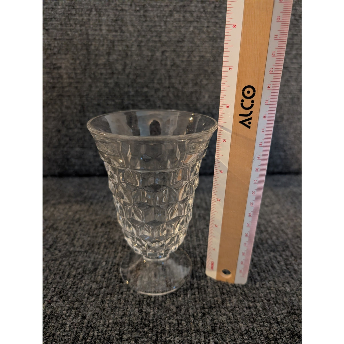 Vintage 1970s Fostoria American Clear Cubist Design Iced Tea Glass