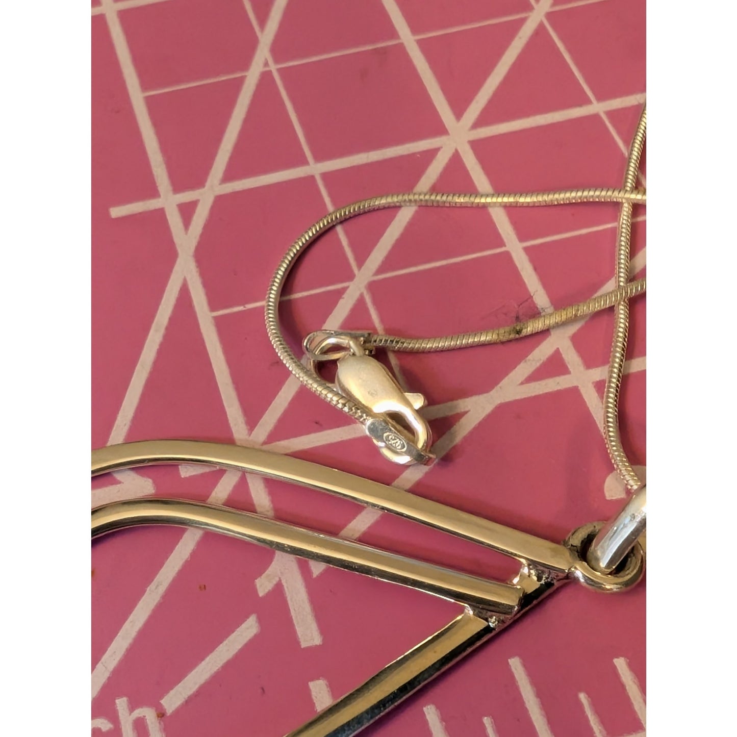 925 Sterling Silver Double Teardrop Pendant Snake Chain 18" Necklace