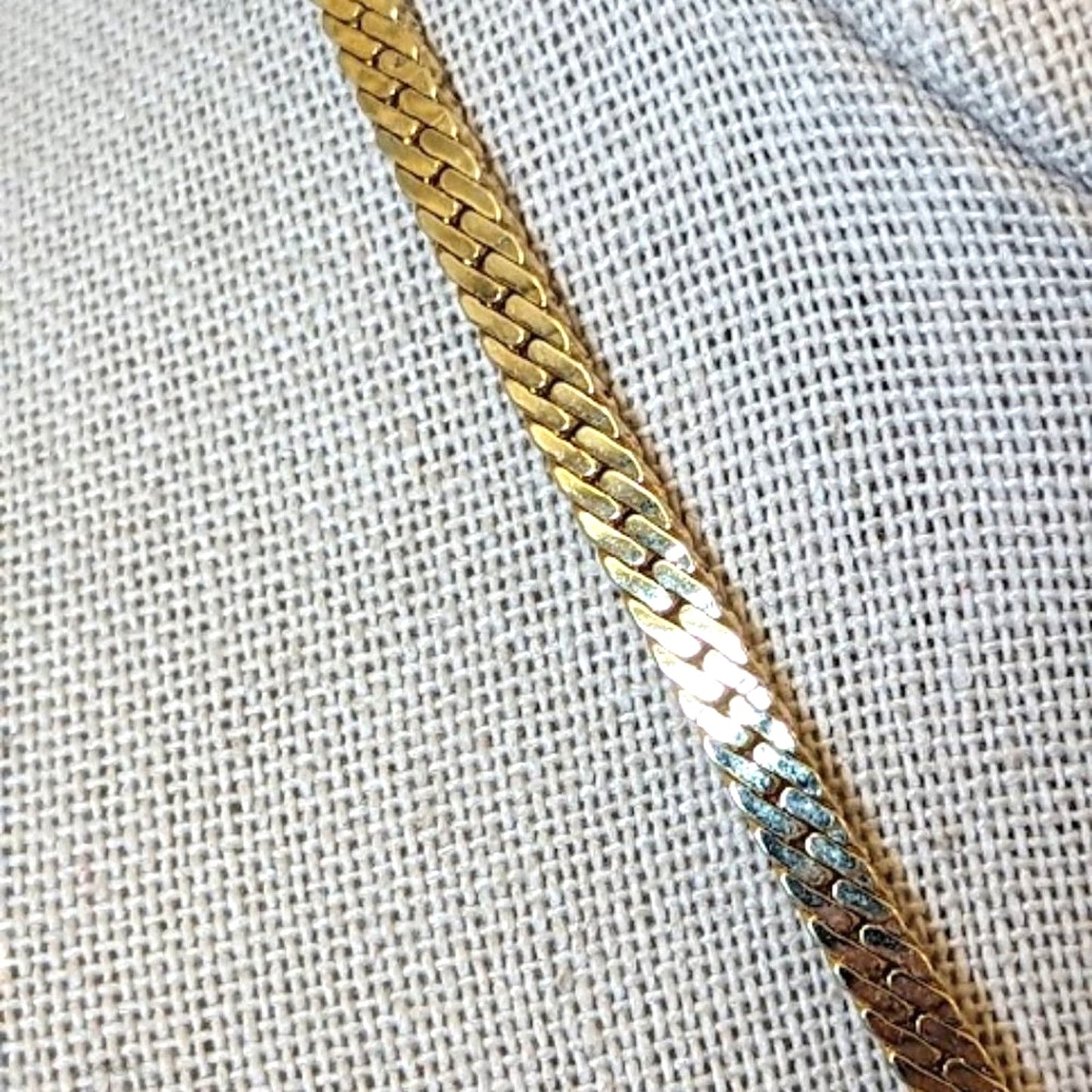 Vtg Gold Tone Chain with Faux Pearl and Rhinestone Pendant and Extender Clasp