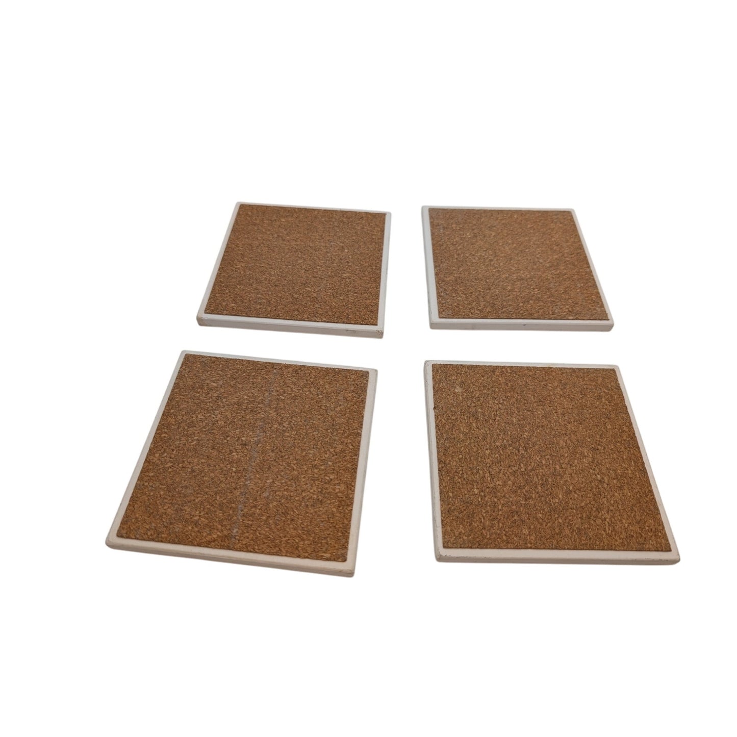 Set of Four Blue "French Rooster" Natural Stoneware Cork Backed Coasters