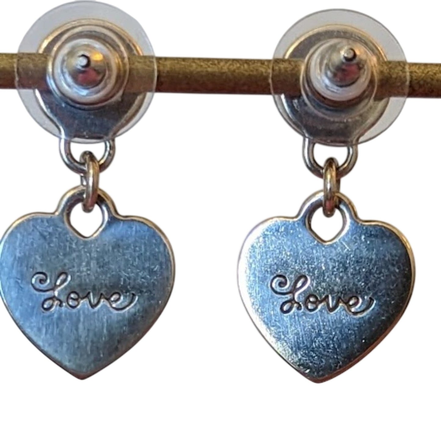 Brighton Puff Heart Dangle Post Earrings With a Surprise in the Back