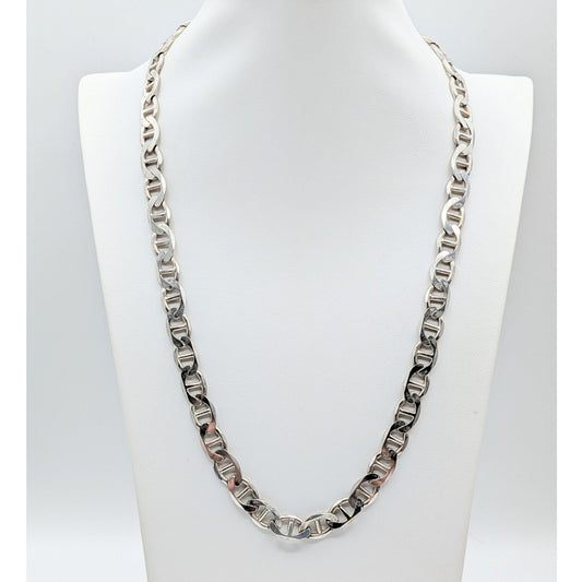Marked 925 Italy Sterling Silver 24" Mariner's Link Heavy Chain Necklace 71.81g
