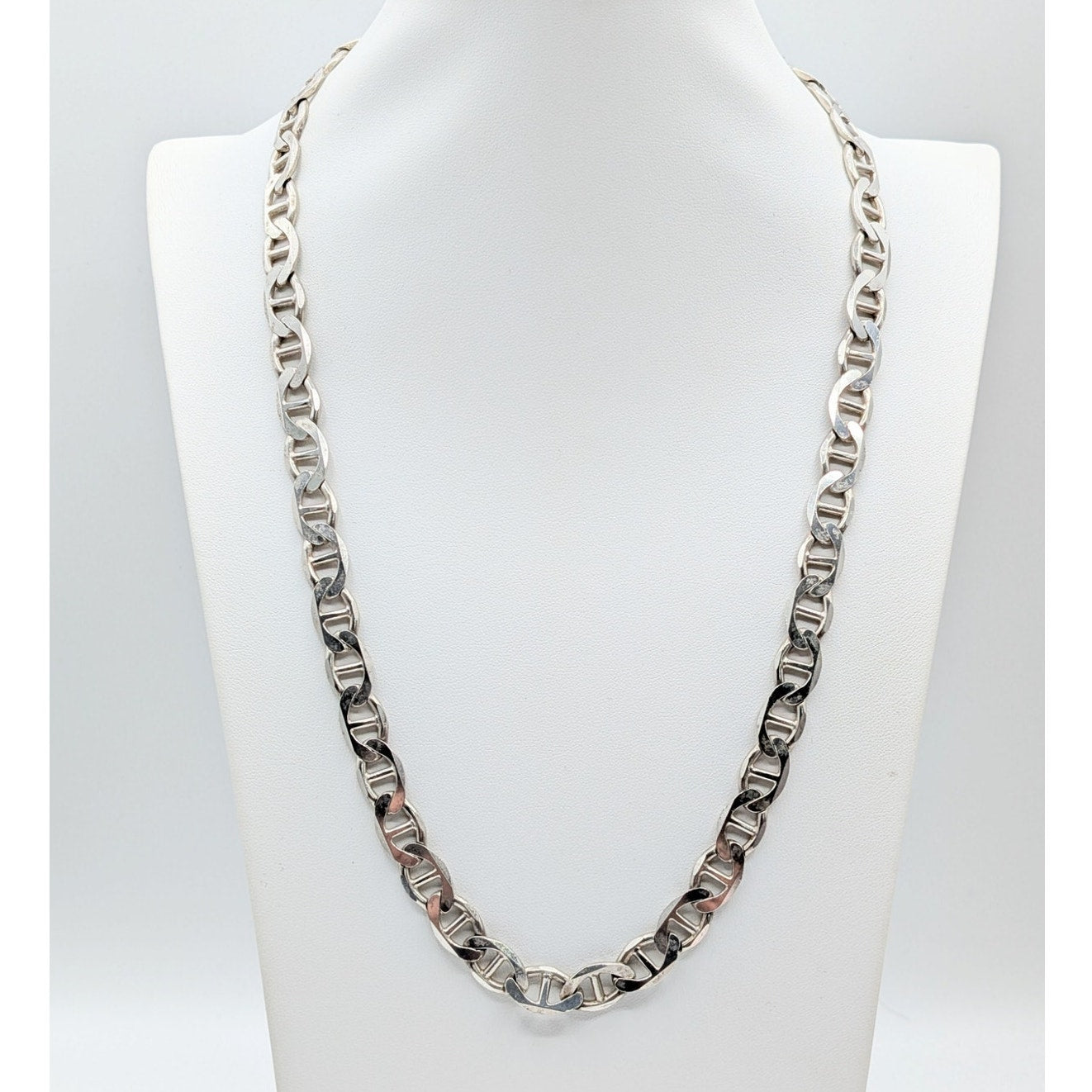 Marked 925 Italy Sterling Silver 24" Mariner's Link Heavy Chain Necklace 71.81g