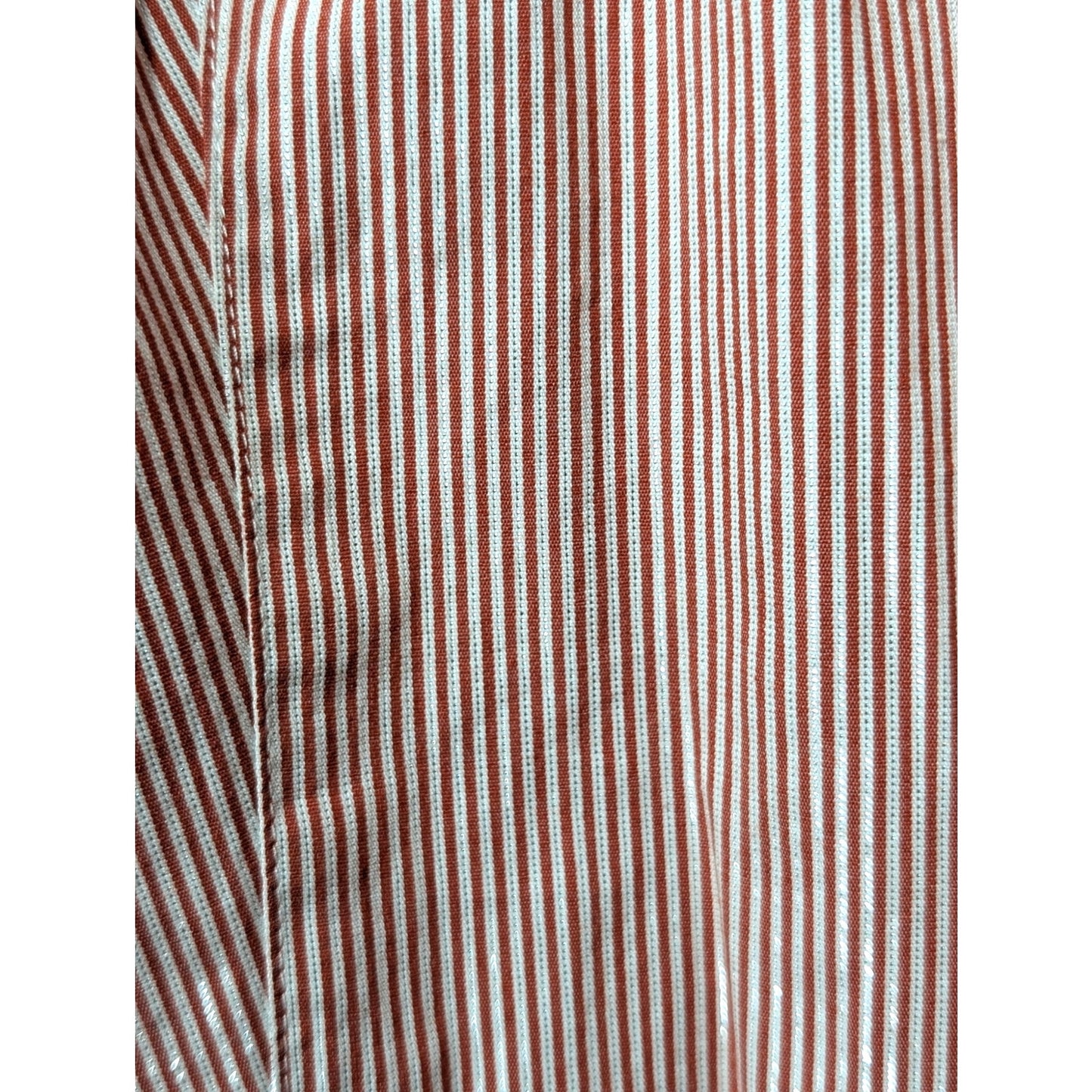 Chico's Red Silver Metallic Stripe Button Front Blouse Womens Size 3 (XL-16)
