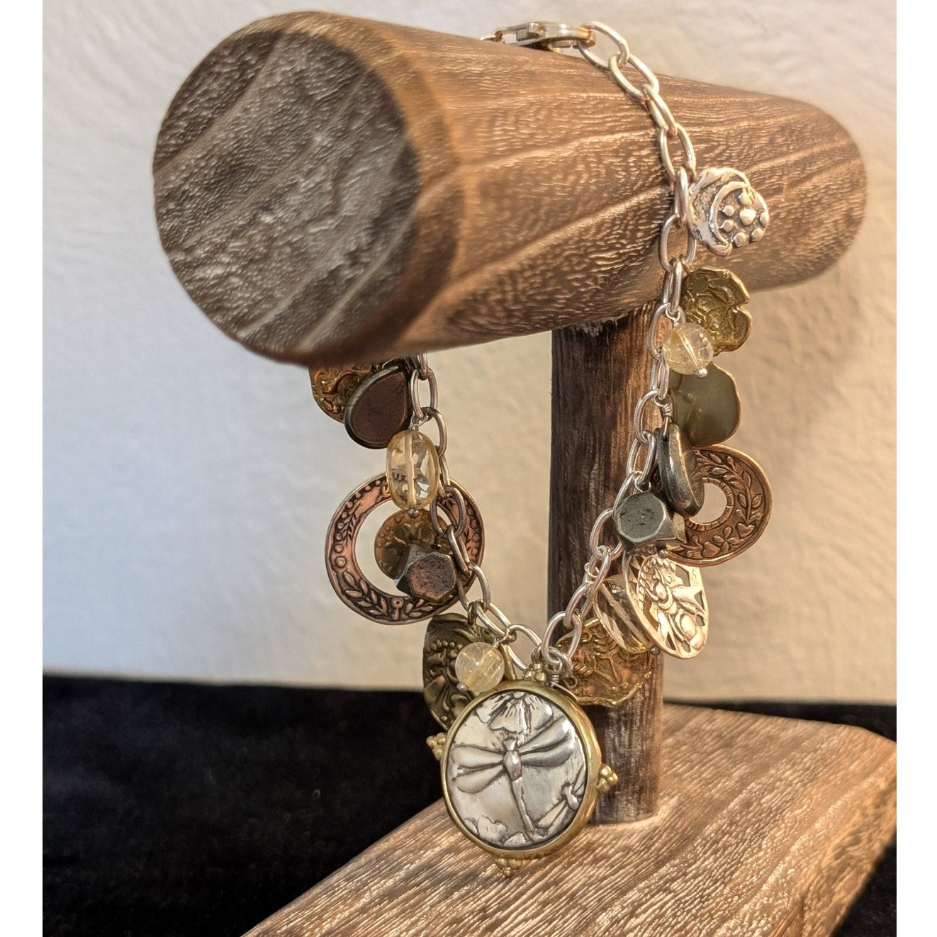 Silpada Perfect Composition Bracelet 925 Sterling Silver & Brass Charm Bracelet