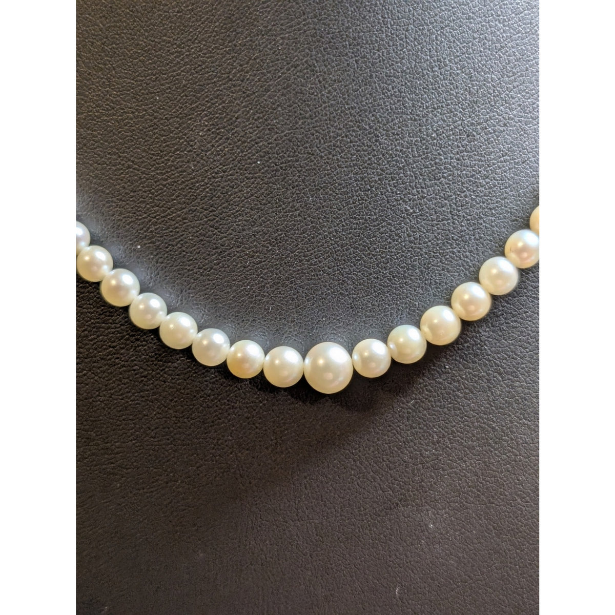 Vintage Sterling Graduated Genuine Tiny Pearl Single Strand Unknotted Necklace