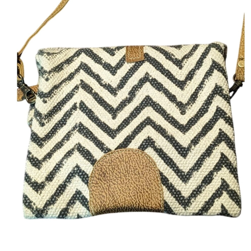 Myra Bag Devious Upcycled Canvas & Cowhide Crossbody Bag