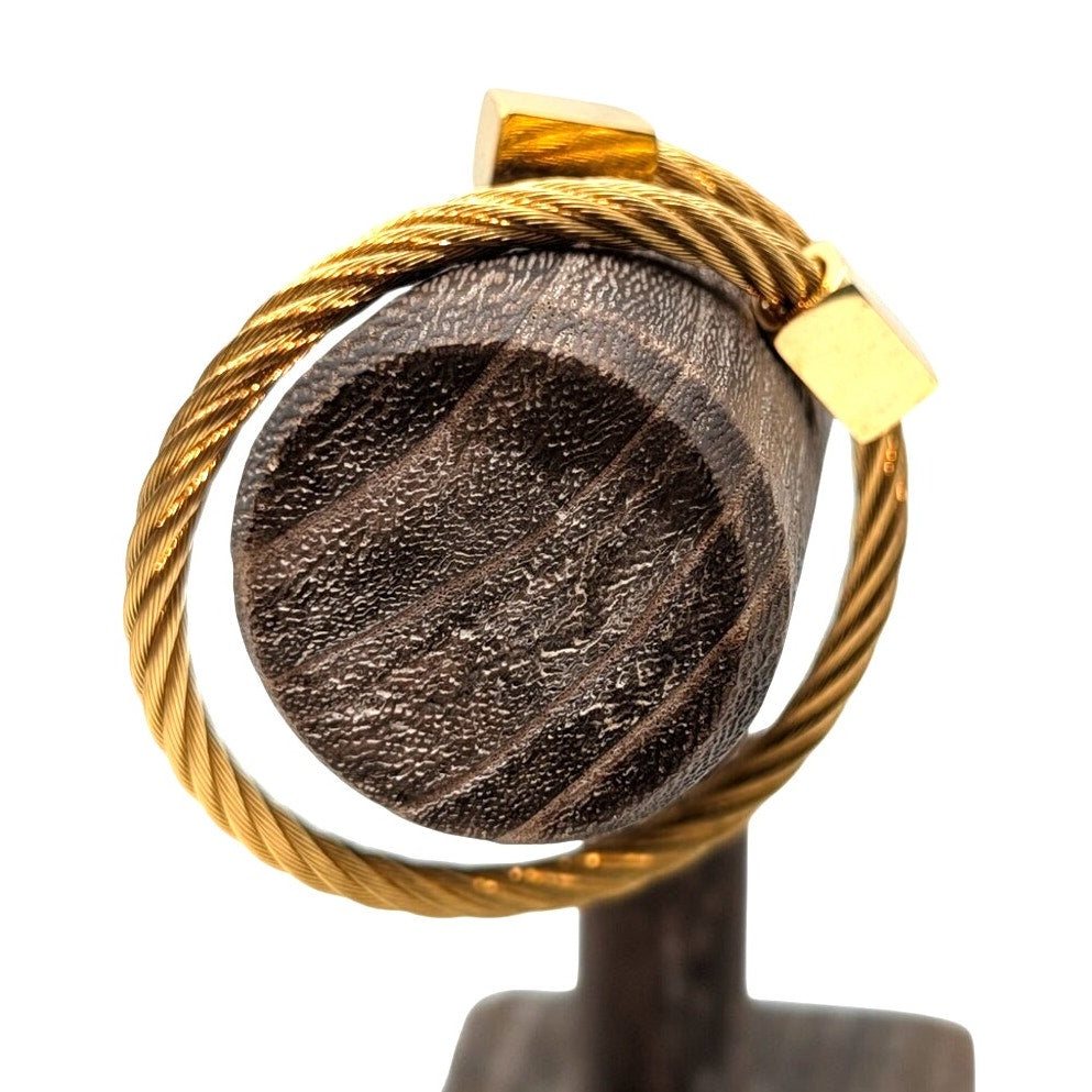 Gold Tone Cable Adjustable Unisex Wrap Bracelet